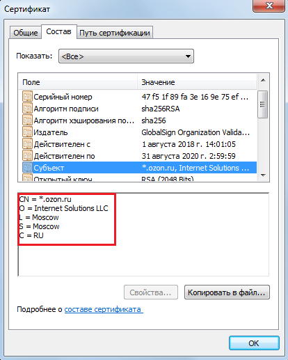 Сертификат OV (Organization Validation)
